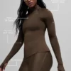 Maglia a maniche lunghe Airlift Winter Warm con zip a 1/4 - Espresso