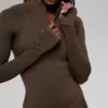 Maglia a maniche lunghe Airlift Winter Warm con zip a 1/4 - Espresso