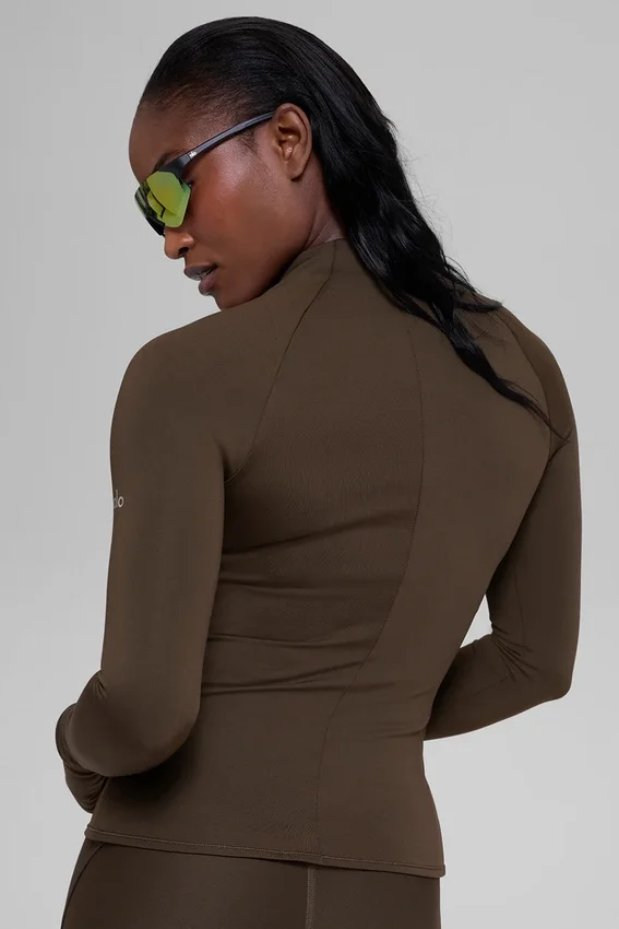 Maglia a maniche lunghe Airlift Winter Warm con zip a 1/4 - Espresso