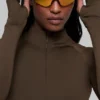 Maglia a maniche lunghe Airlift Winter Warm con zip a 1/4 - Espresso