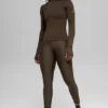 Maglia a maniche lunghe Airlift Winter Warm con zip a 1/4 - Espresso