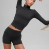 Maglia a maniche lunghe Alo Softsculpt Precision con zip a 1/4 - Nero