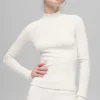 Maglia a maniche lunghe con collo alto a costine Mesmerize - Avorio