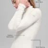 Maglia a maniche lunghe con collo alto a costine Mesmerize - Avorio
