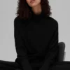 Maglia a maniche lunghe con collo alto Waffle Weekend Escape - Nero