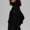 Maglia a maniche lunghe con collo alto Waffle Weekend Escape - Nero