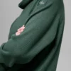 Maglia a maniche lunghe con collo alto "Weekend Escape" in tessuto a nido d'ape - Verde trifoglio