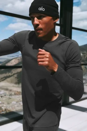Maglia a maniche lunghe con collo rotondo Alo Vapor - Anthracite