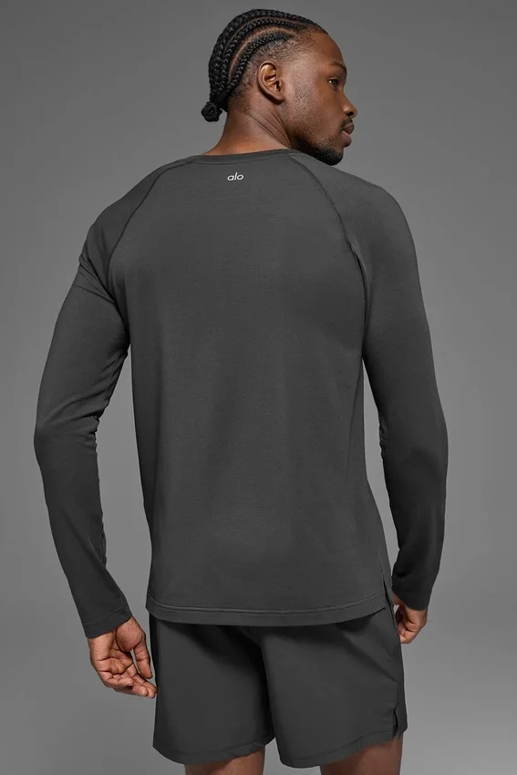 Maglia a maniche lunghe con collo rotondo Alo Vapor - Anthracite