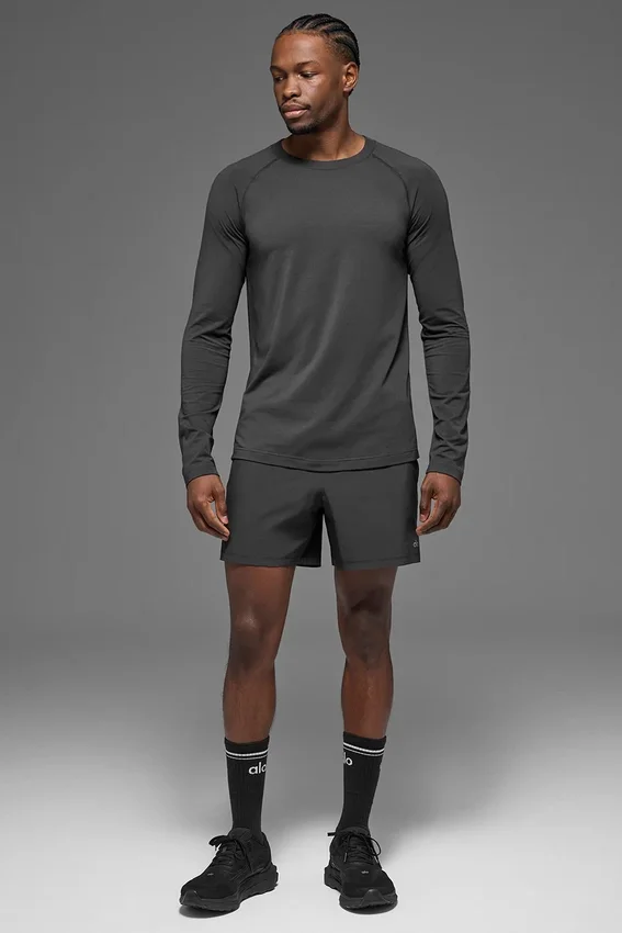 Maglia a maniche lunghe con collo rotondo Alo Vapor - Anthracite
