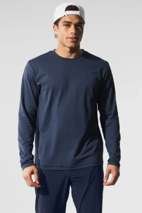 Maglia a maniche lunghe con collo rotondo Conquer Reform - Blu navy