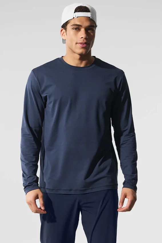 Maglia a maniche lunghe con collo rotondo Conquer Reform - Blu navy