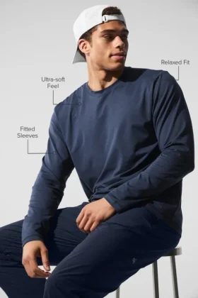Maglia a maniche lunghe con collo rotondo Conquer Reform – Blu navy