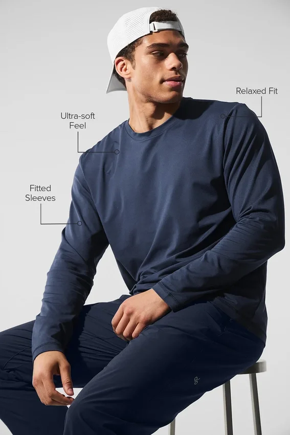 Maglia a maniche lunghe con collo rotondo Conquer Reform - Blu navy