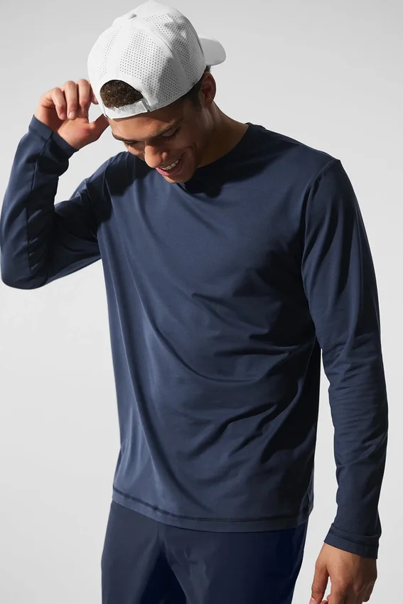 Maglia a maniche lunghe con collo rotondo Conquer Reform - Blu navy