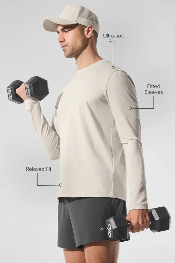 Maglia a maniche lunghe con collo rotondo Conquer Reform - Colore osso