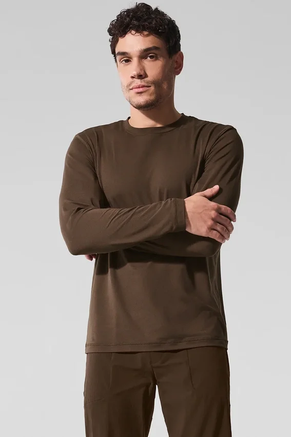 Maglia a maniche lunghe con collo rotondo Conquer Reform - Espresso