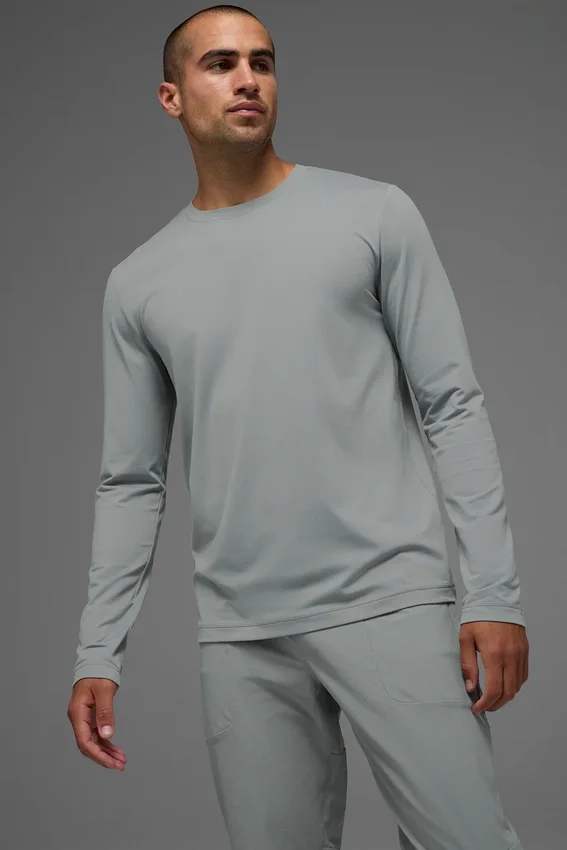 Maglia a maniche lunghe con collo rotondo Conquer Reform - Grigio lunare