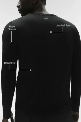 Maglia a maniche lunghe con collo rotondo Conquer Reform – Nero