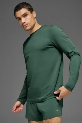 Maglia a maniche lunghe con collo rotondo Conquer Reform - Verde trifoglio