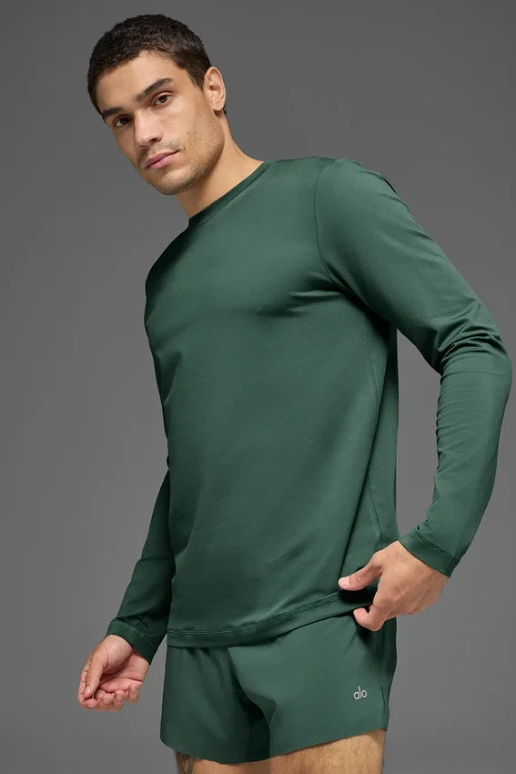 Maglia a maniche lunghe con collo rotondo Conquer Reform - Verde trifoglio