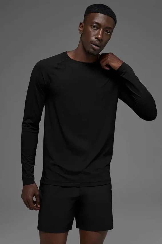 Maglia a maniche lunghe con collo rotondo Idol - Nero