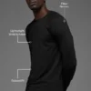 Maglia a maniche lunghe con collo rotondo Idol - Nero