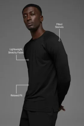 Maglia a maniche lunghe con collo rotondo Idol – Nero