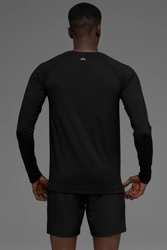 Maglia a maniche lunghe con collo rotondo Idol - Nero