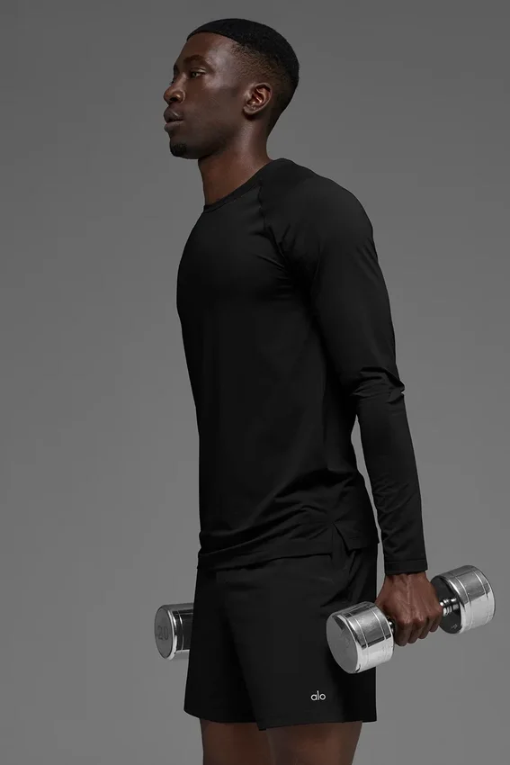 Maglia a maniche lunghe con collo rotondo Idol - Nero