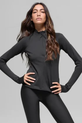 Maglia a maniche lunghe con zip a un quarto "Airlift Winter Warm" - Nero