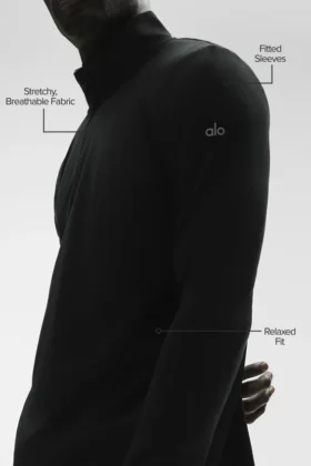 Maglia a maniche lunghe Conquer 1/4 Zip Reform – Nero