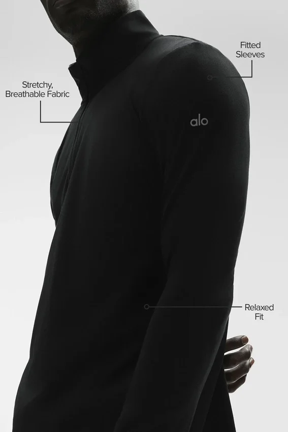 Maglia a maniche lunghe Conquer 1/4 Zip Reform - Nero