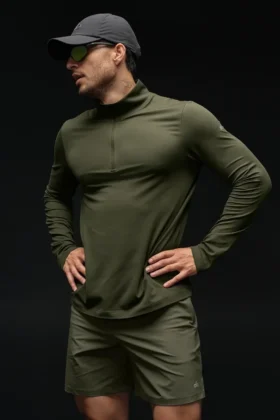 Maglia a maniche lunghe Conquer 1/4 Zip Reform - Verde oliva