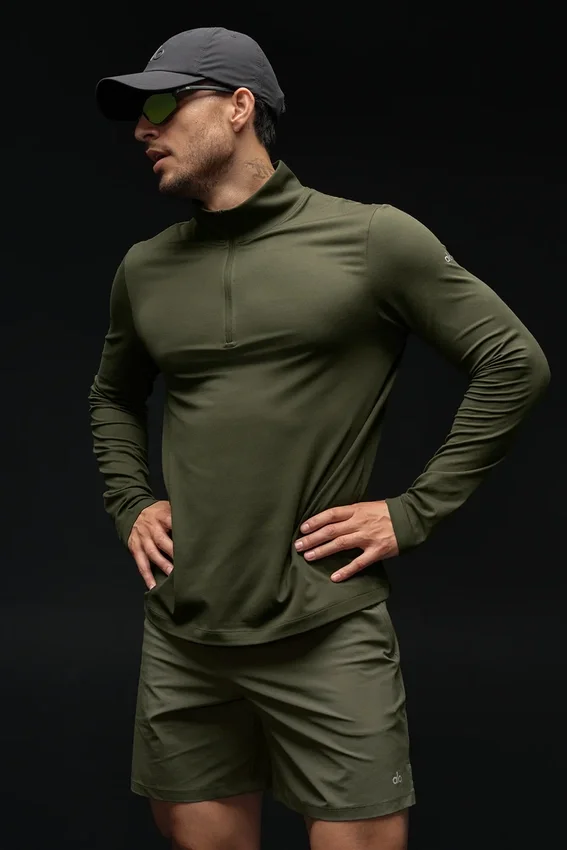 Maglia a maniche lunghe Conquer 1/4 Zip Reform - Verde oliva