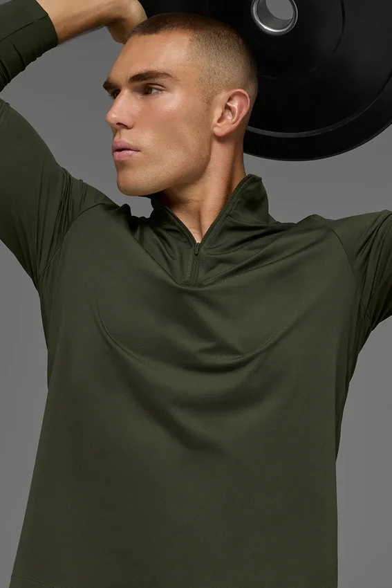 Maglia a maniche lunghe Conquer 1/4 Zip Reform - Verde oliva