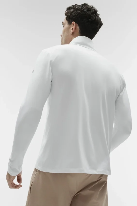 Maglia a maniche lunghe Conquer Reform con zip a 1/4 - Bianco