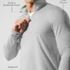 Maglia a maniche lunghe Conquer Reform con zip a 1/4 - Grigio melange atletico