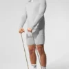 Maglia a maniche lunghe Conquer Reform con zip a 1/4 - Grigio melange atletico