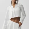 Maglia a maniche lunghe corta Unmatched - Bianco