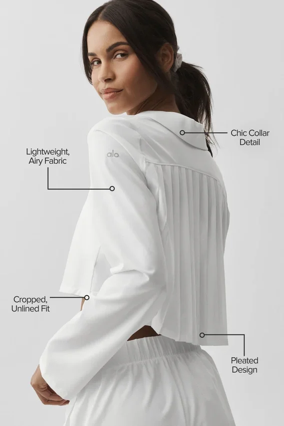 Maglia a maniche lunghe corta Unmatched - Bianco