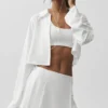 Maglia a maniche lunghe corta Unmatched - Bianco