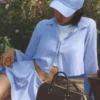 Maglia a maniche lunghe corta Unmatched - Blu Provenza chiaro