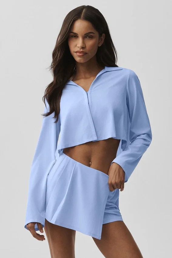 Maglia a maniche lunghe corta Unmatched - Blu Provenza chiaro