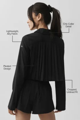Maglia a maniche lunghe corta Unmatched – Nero