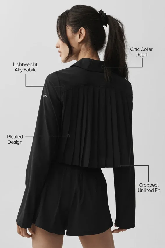 Maglia a maniche lunghe corta Unmatched - Nero