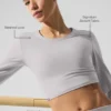 Maglia a maniche lunghe corta Washed Alosoft Finesse - Grigio Sky Wash