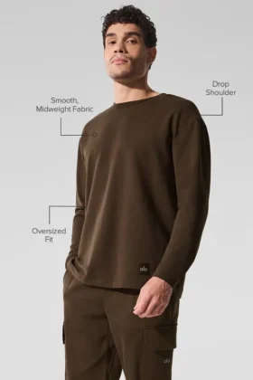 Maglia a maniche lunghe Double Take – Espresso