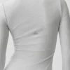Maglia a maniche lunghe in modal a coste - Bianco