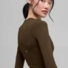 Maglia a maniche lunghe in modal a coste - Espresso